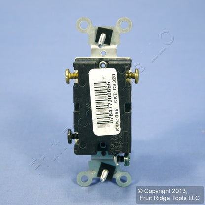 Leviton CS320-2A Almond 3-Way Commercial On/Off Toggle Light Switch Control 20A