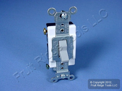 Leviton CS320-2GY Gray 3-WAY Commercial Toggle Wall Light Switch 20A Boxed