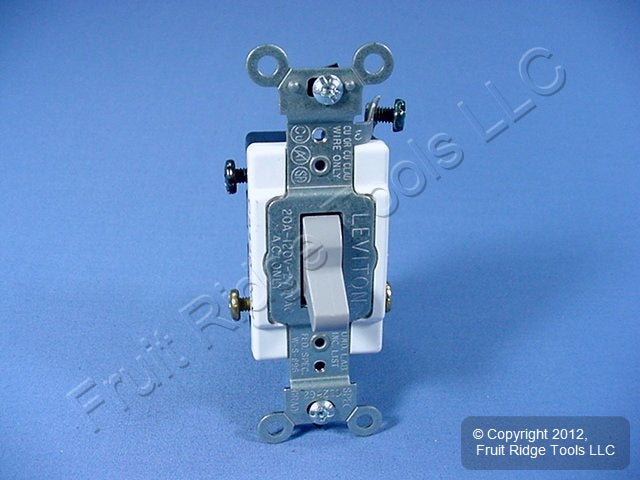 Leviton CS320-2GY Gray 3-Way Commercial Grade Toggle Wall Light Switch 20A Bulk