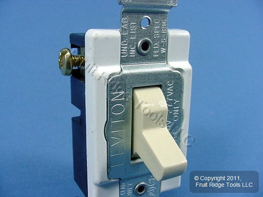 Leviton CS320-2I Ivory 3-Way Commercial Grade 20A Toggle Wall Light Switch Bulk