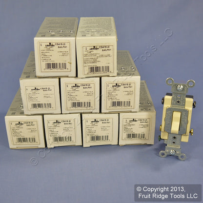 Leviton CS415-2I Ivory 4-Way Commercial Toggle Wall Light Switches 15A 10-Pack
