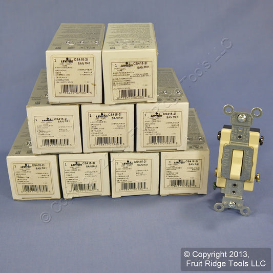 Leviton CS415-2I Ivory 4-Way Commercial Toggle Wall Light Switches 15A 10-Pack