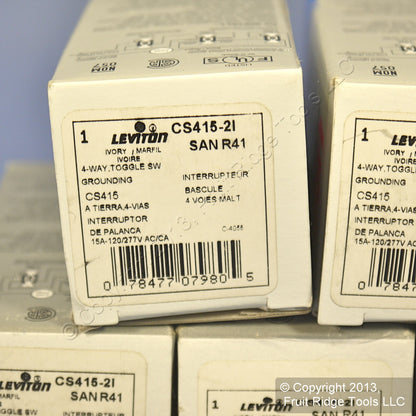 Leviton CS415-2I Ivory 4-Way Commercial Toggle Wall Light Switches 15A 5-Pack