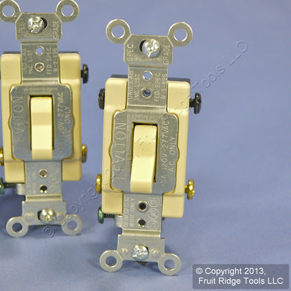 Leviton CS415-2I Ivory 4-Way Commercial Toggle Wall Light Switches 15A 5-Pack