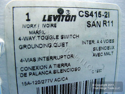 Leviton CS415-2I Ivory 4-Way Commercial Toggle Wall Light Switch 15A Boxed
