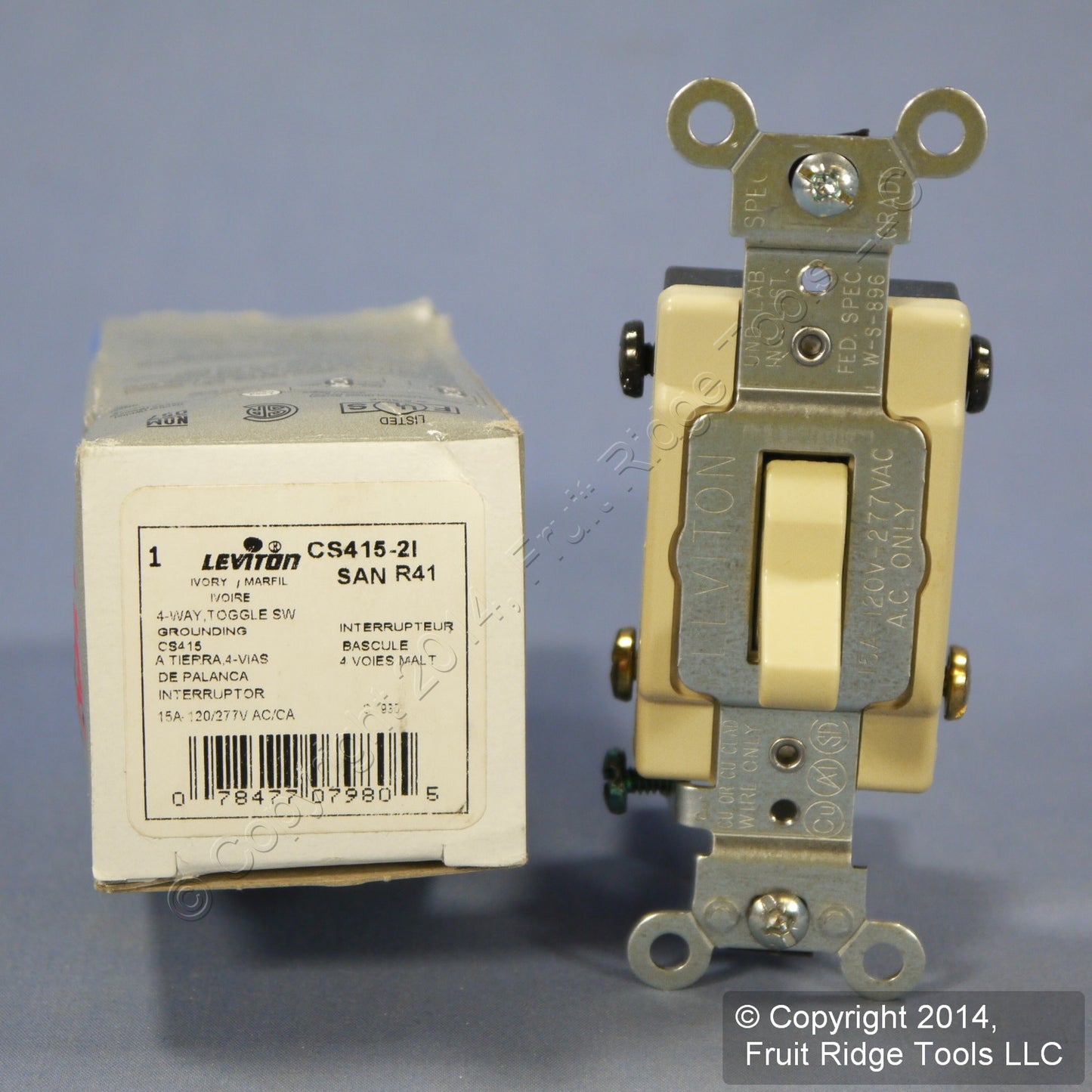 Leviton CS415-2I Ivory 4-Way Commercial Toggle Wall Light Switch 15A Boxed