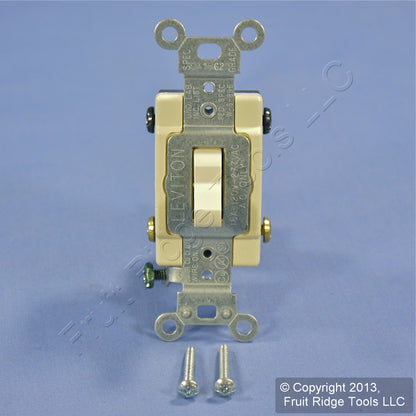 Leviton CS415-2I Ivory 4-Way Commercial Grade Toggle Wall Light Switch 15A Bulk