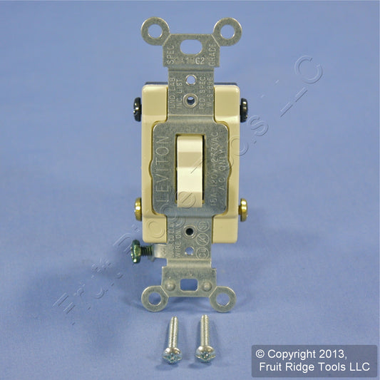Leviton CS415-2I Ivory 4-Way Commercial Grade Toggle Wall Light Switch 15A Bulk