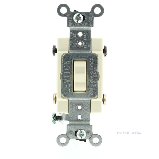 Leviton Almond 4-Way Commercial Toggle Wall Light Switch 15A CS420-2A