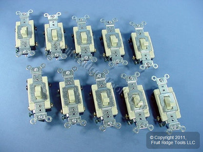 Leviton CS420-2I Ivory 4-Way Commercial Toggle Wall Light Switches 15A 10-Pack