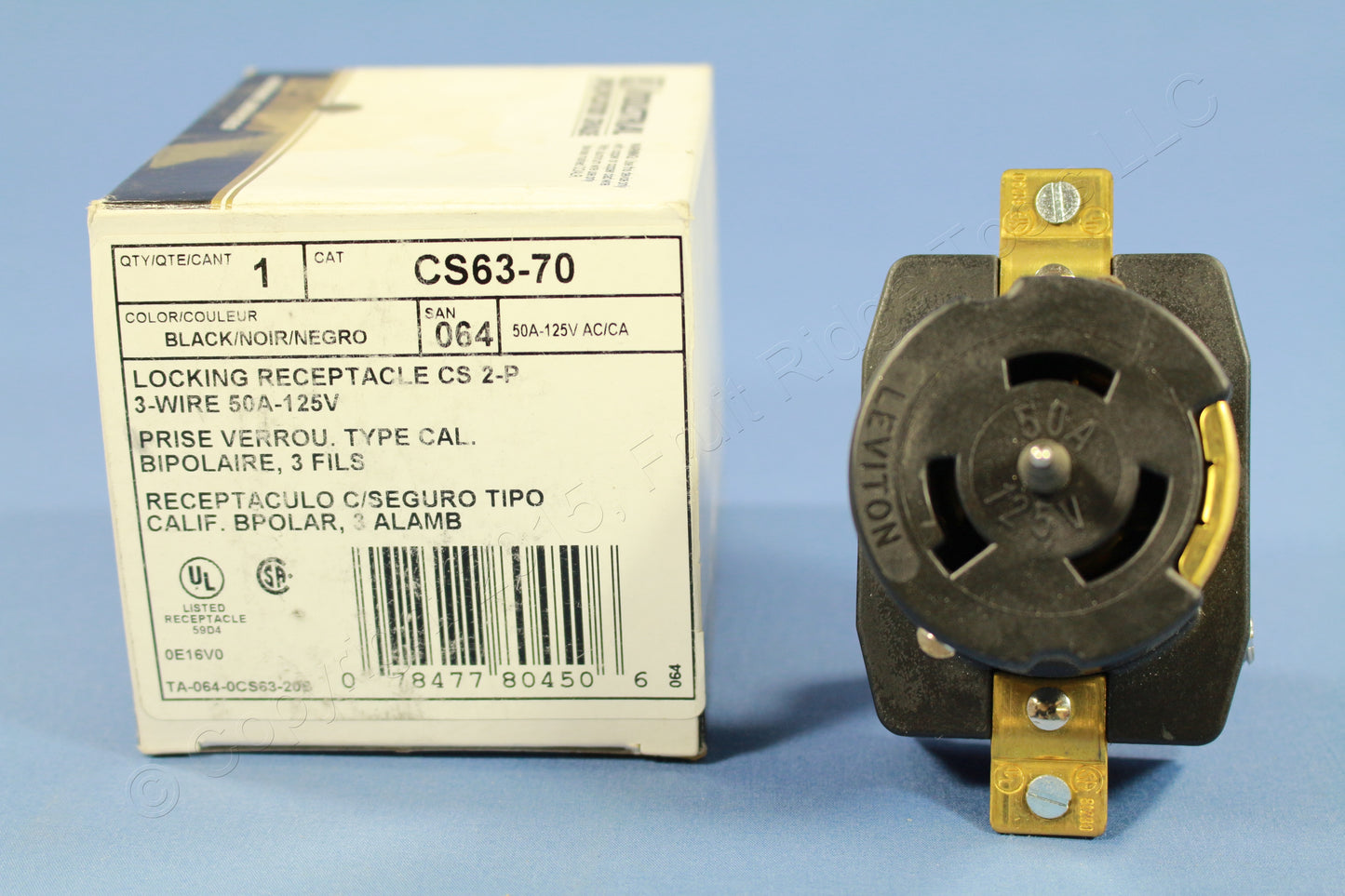 Leviton CS63-70 California Twist Locking Receptacle CS Outlet 50A 125V Boxed