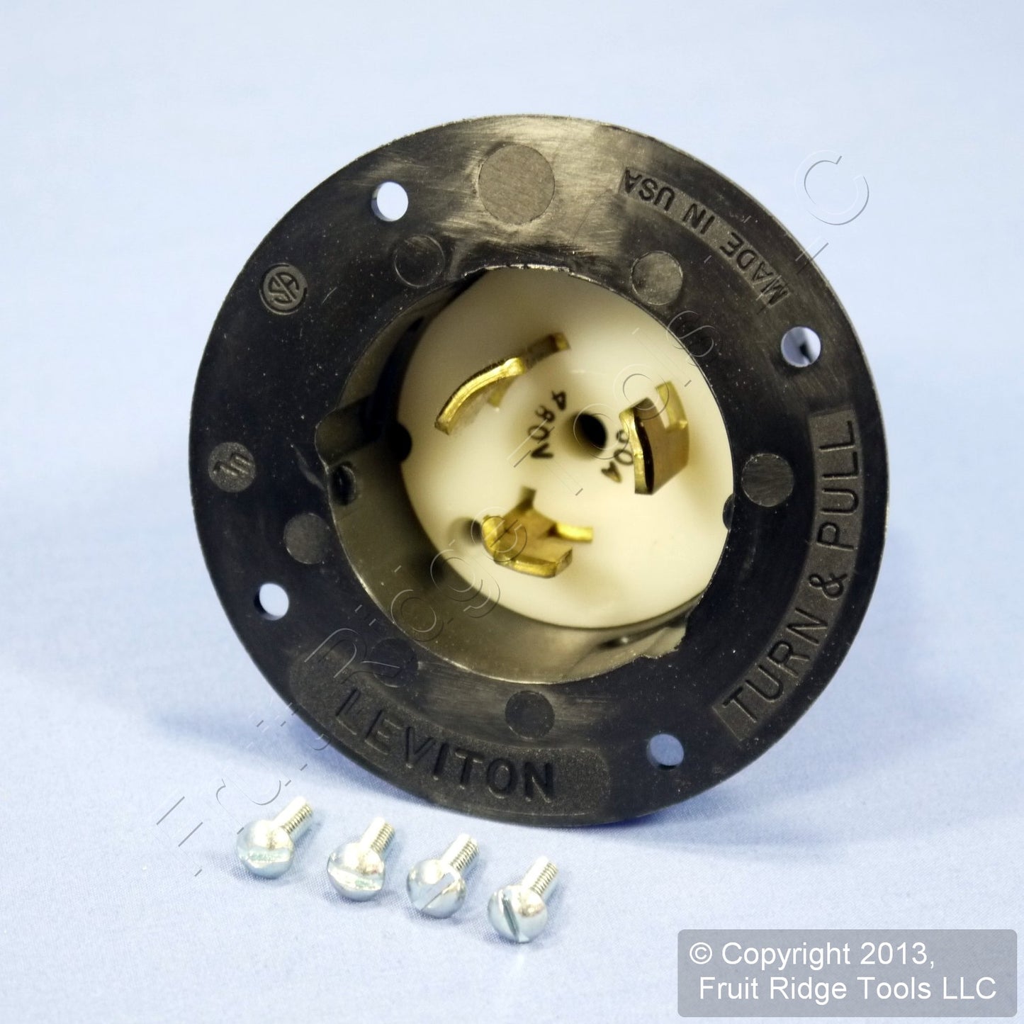 Leviton CS84-75 California Non-NEMA Twist Locking Flanged Inlet Plug 50A 480V