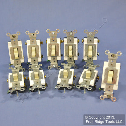 Leviton CSB3-20I Ivory 3-Way Commercial Toggle Wall Light Switches 20A 10-Pack