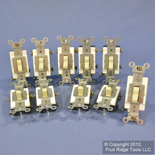 Leviton CSB3-20I Ivory 3-Way Commercial Toggle Wall Light Switches 20A 10-Pack