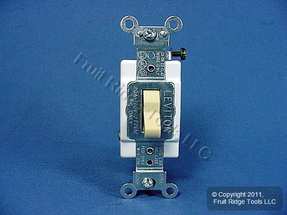 Leviton CSB3-20I Ivory 3-Way Commercial Grade Toggle Wall Light Switch 20A Bulk