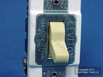 Leviton CSB3-20I Ivory 3-Way Commercial Grade Toggle Wall Light Switch 20A Bulk