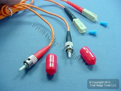 2M Leviton Fiber Optic Multi-Mode Duplex Patch Cable Cord ST SC 62mic CTD62-02M