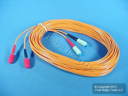 15M Leviton Fiber Optic Multi-Mode Duplex Patch Cable Cord ST SC 62mic CTD62-15M