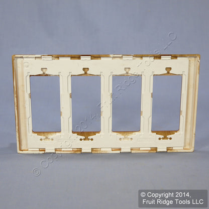 Leviton D0312-WAL Walnut 4-Gang 4-Decora Unbreakable Standard Wallplate Cover