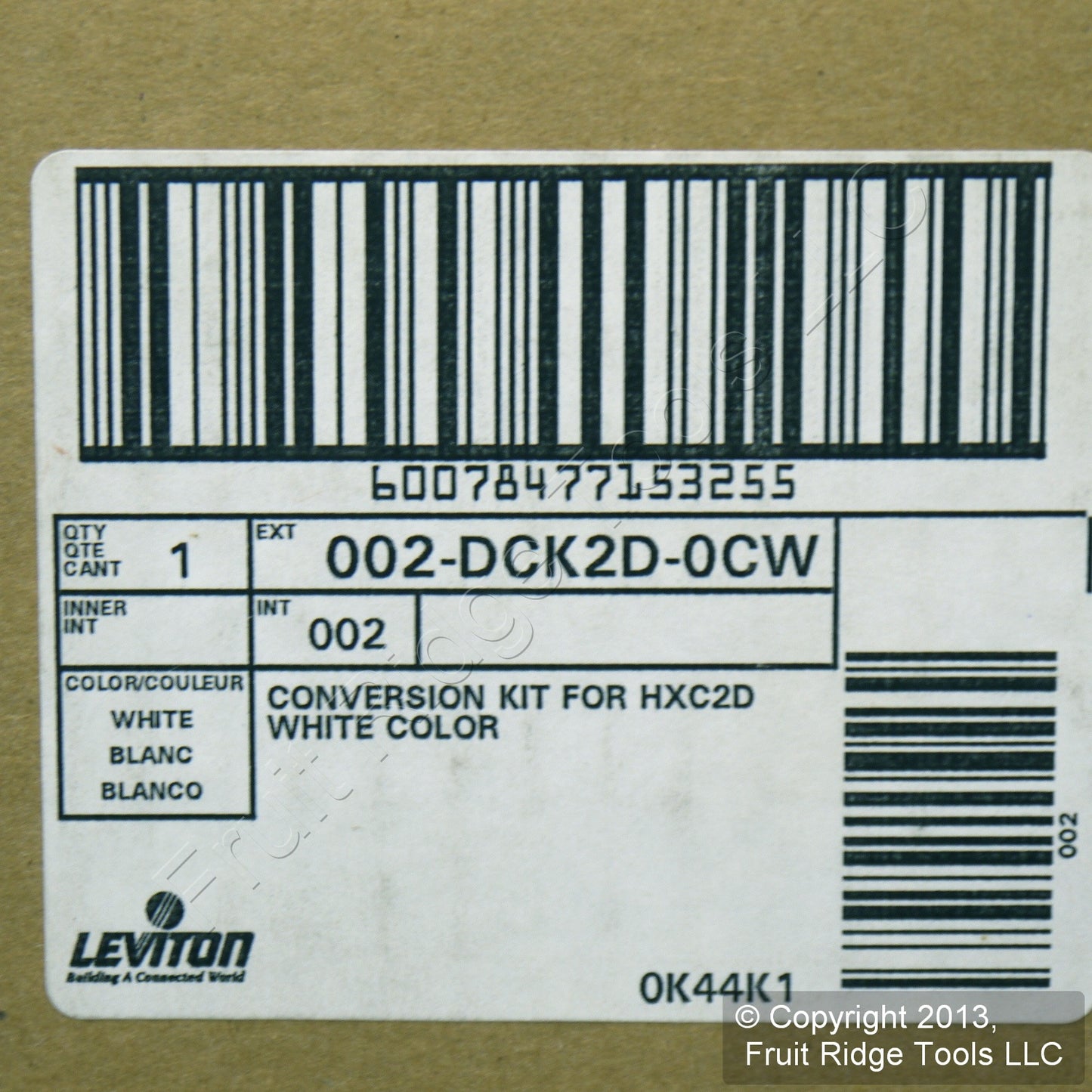 Leviton DCK2D-CW White Faceplate Color Change Kit for 2-Scene Dimming Controller
