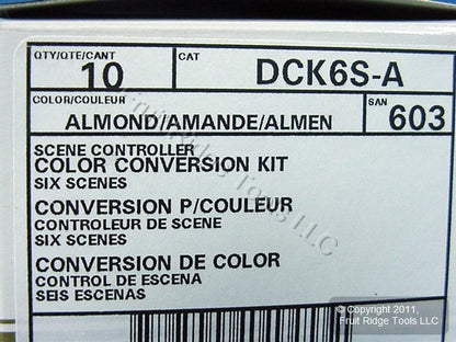 Leviton DCK6S-A Almond Faceplate Color Change Kit for 6-Scene Controller 10pcs