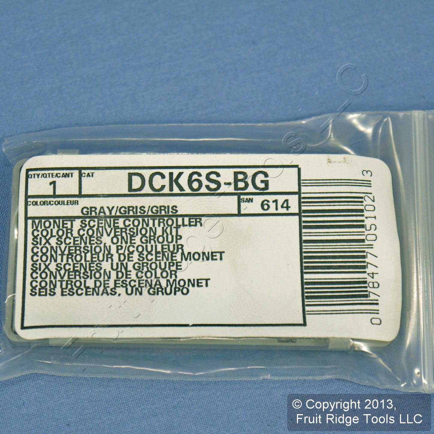 Leviton DCK6S-BG Blank Gray Face Plate Color Change Kit For 6-Scene Controller