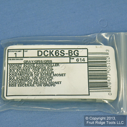 Leviton DCK6S-BG Blank Gray Face Plate Color Change Kit For 6-Scene Controller