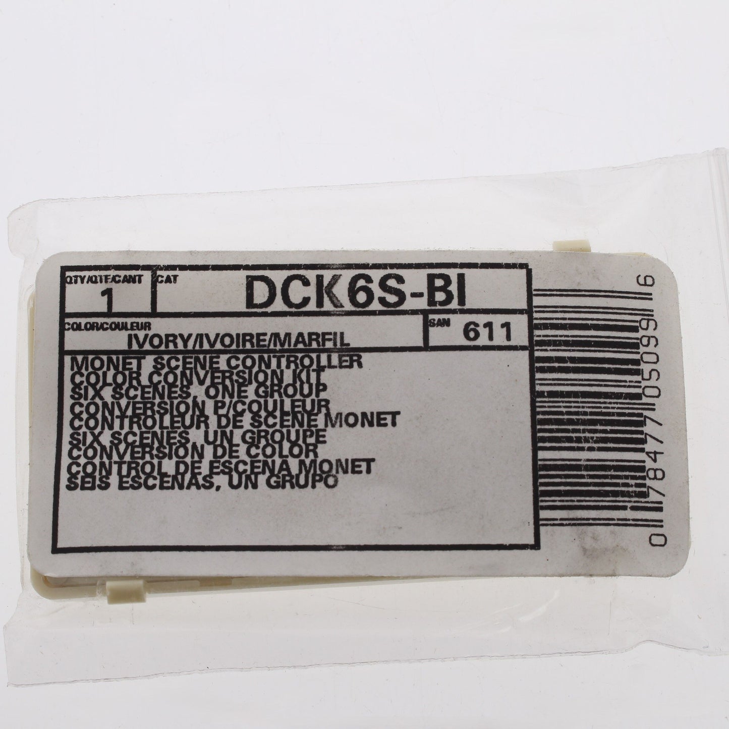 Leviton DCK6S-BI Ivory Blank Face Color Change Kit for Scene Controller 10pcs