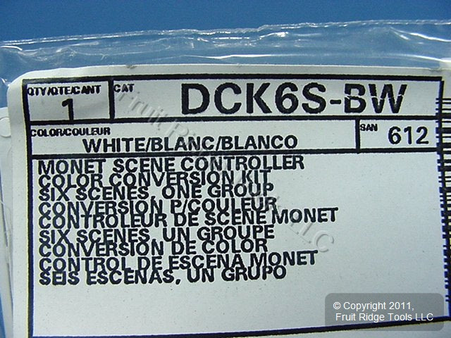 Leviton Blank White Face Plate Color Change Kit For 6-Scene Controller DCK6S-BW