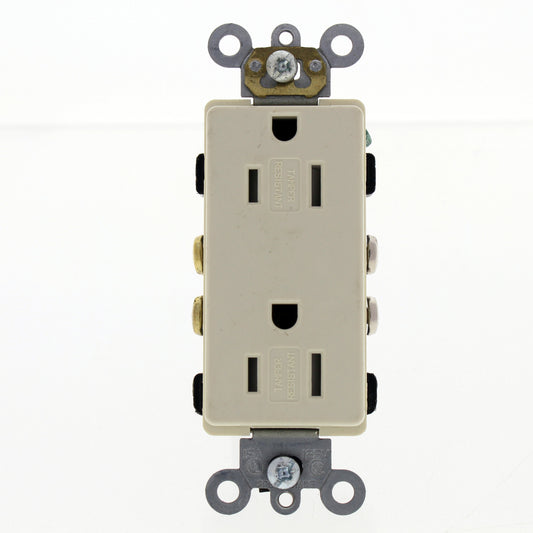 Leviton Lt Almond Decora Tamper Resistant Receptacle Duplex Outlet 15A DR15S-GT
