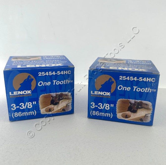 2 Lenox Hole Saw Wood Cutters Single Carbide Tooth Blade 3-3/8" 25454-54HC