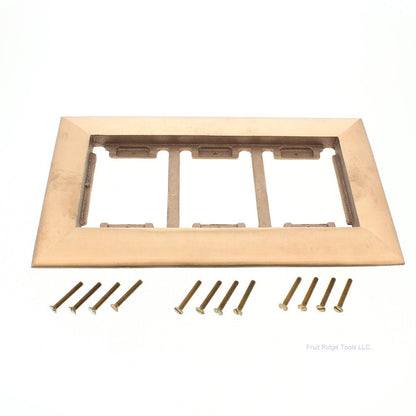 Lew Electric CF-1103-DFB Brass 3-Gang Floor Box Carpet Flange