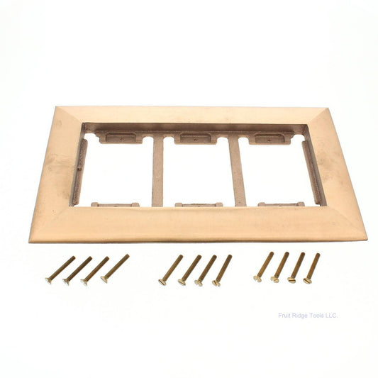 Lew Electric CF-1103-DFB Brass 3-Gang Floor Box Carpet Flange