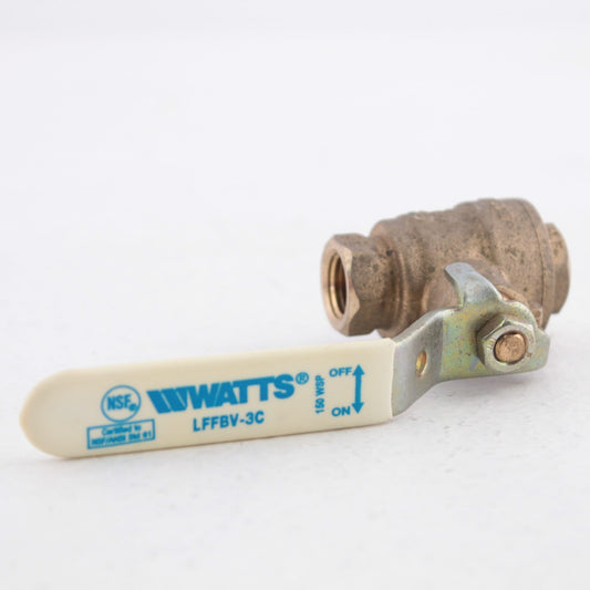 Watts LFFBV-3C 1/4 Inch Npt Brass Ball Valve Full Port Turn Lead Free