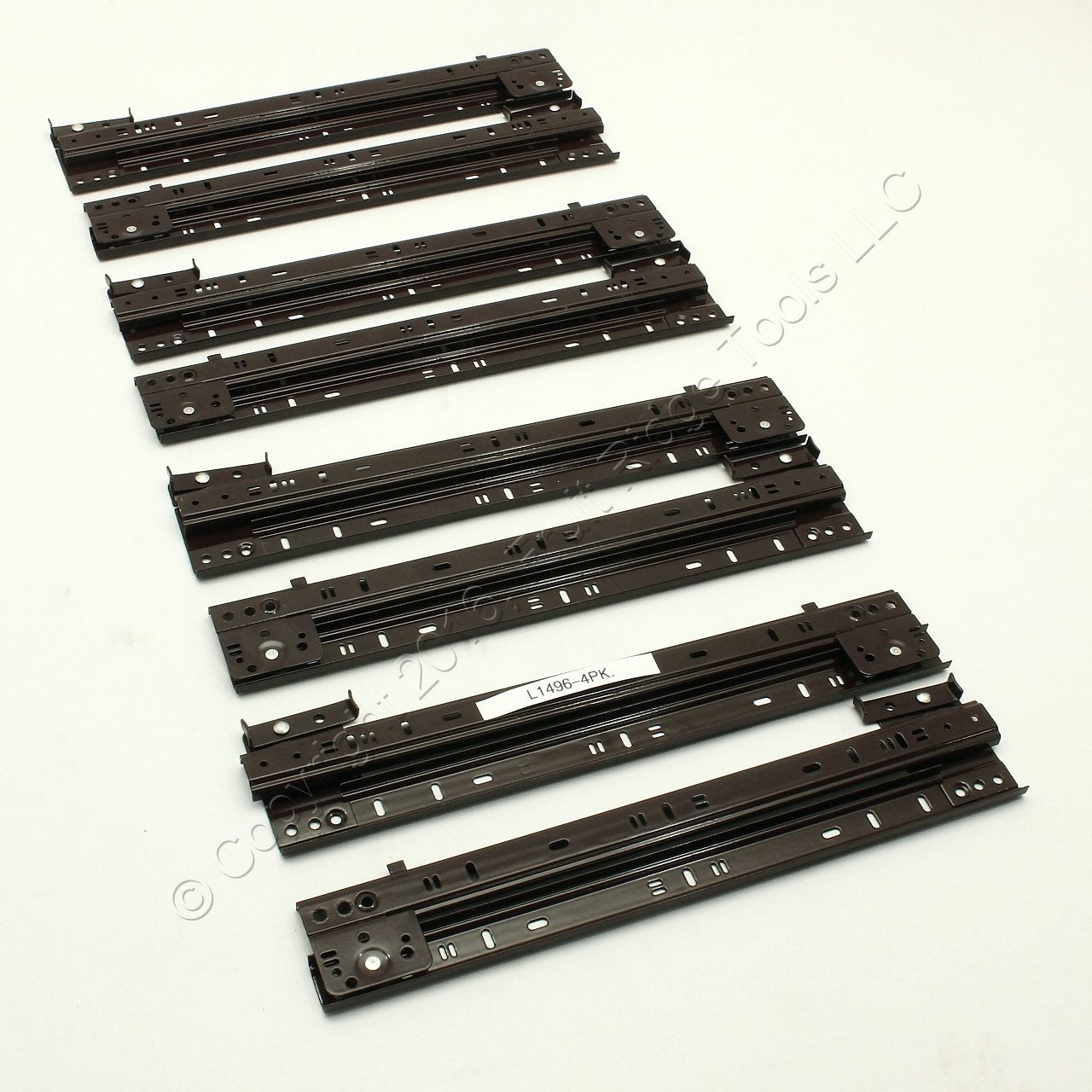 4 Pair 14" Side Mount 80-lb Load Capacity 3/4 Extension Cabinet Drawer Slides