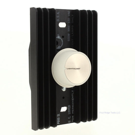 Lightolier P600-R White Precision Single Pole Rotary Switch Wallbox Control