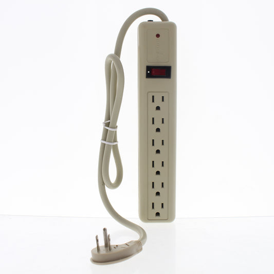 Leviton H1194-003-AS 6-Outlet Surge Protector 1/2" Thick w/ 3ft Cord 210 Joules