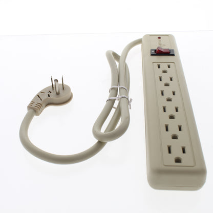 Leviton H1194-003-AS 6-Outlet Surge Protector 1/2" Thick w/ 3ft Cord 210 Joules
