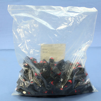 Leviton HB001-1 Black SPST w/ Red Snap-In Mini Rocker Switches On/Off 20A 100pcs