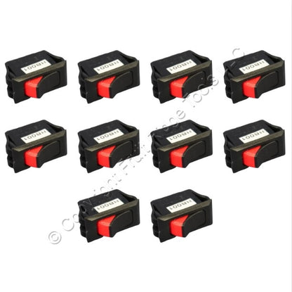 Leviton HB001 Black w/ Red Switch Snap-In Mini Rocker Panel Switches On/Off 10pk