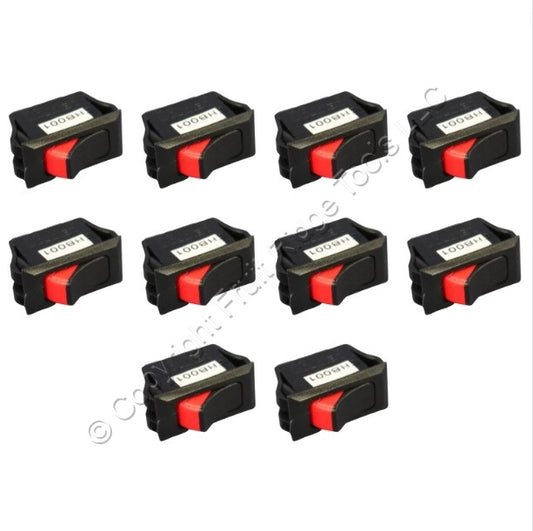 Leviton HB001 Black w/ Red Switch Snap-In Mini Rocker Panel Switches On/Off 10pk