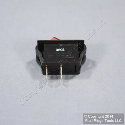 Leviton HB001 Black w/ Red Switch Snap-In Mini Rocker Panel Switches On/Off 10pk