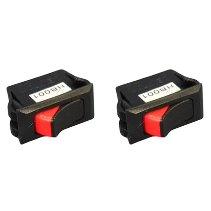 Leviton HB001 Black w/ Red Snap-In Mini Rocker Panel Switches On/Off 20A 2-pack