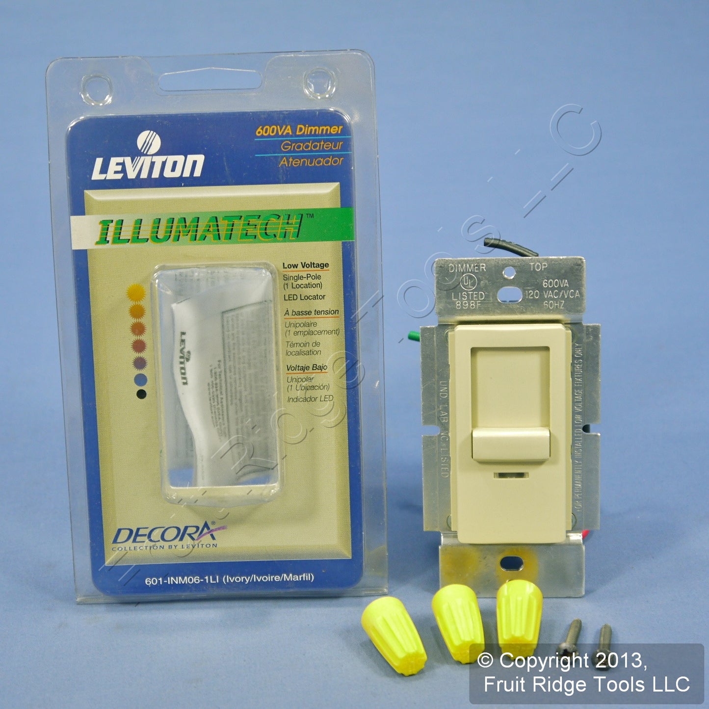 Leviton INM06-1LI Ivory Illumatech Slide Light Dimmer Switch 600W Incandescent