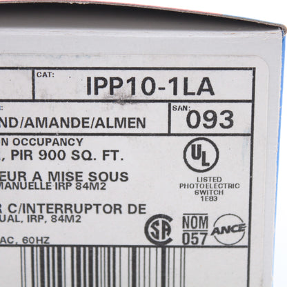 Leviton IPP10-1LA Almond Manual-ON Motion Sensor Occupancy Switch 800W 900 Feet?