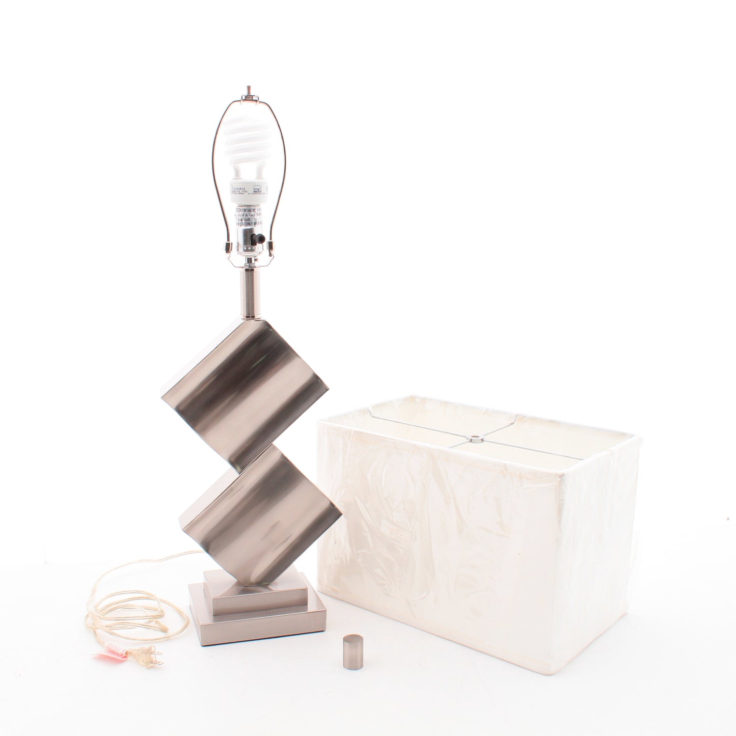 Lite Source Table Lamp Polished Steel with White Shade LS-21929PS-WHT