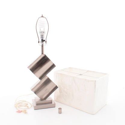 Lite Source Table Lamp Polished Steel with White Shade LS-21929PS-WHT