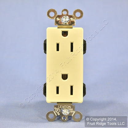 Leviton Ivory LEV-LOK Decora Industrial Outlet Duplex Receptacle 15A M1626-BI