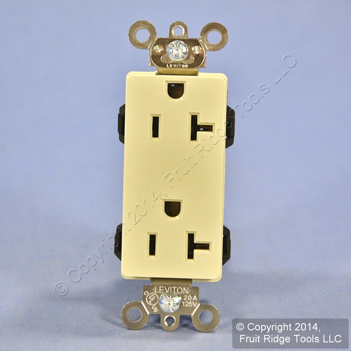 Leviton Ivory LEV-LOK Decora Industrial Outlet Duplex Receptacle 20A M1636-BI