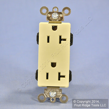 Leviton Ivory LEV-LOK Decora Industrial Outlet Duplex Receptacle 20A M1636-BI